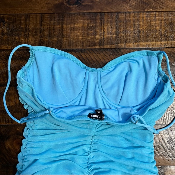 2 Fashion Nova Mini & Midi Mesh Ruched Dress Size Medium NWOT - Picture 13 of 14